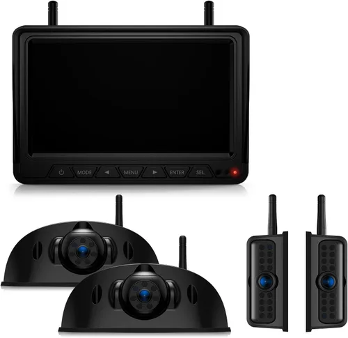 Miniatura 10 de Fookoo Sistema de cámara de respaldo inalámbrica HD 1080P de 7" para RV Furrion pre-cableado, furgoneta camper, monitor DVR IPS de 7" y cámara