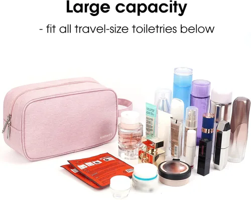 Miniatura 3 de Bolsa de aseo grande de tamaño completo, bolsa de cosméticos, bolsa de maquillaje de viaje, organizador para mujeres, hoja verde Z, M