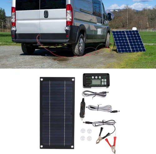 Miniatura 2 de Cargador de panel solar de 600 W, kit de panel solar portátil de 12-24 V 100 A, kit de controlador solar monocristalino, cargador de panel solar