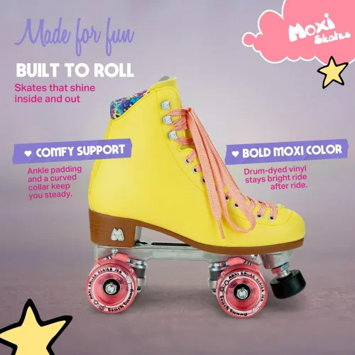 Miniatura 4 de Moxi Beach Bunny Roller Skates for Women - Colorful, Precision-Fit Skate with High-Rebound Wheels, Moisture-Wicking Lining & Padding, Roller Skates