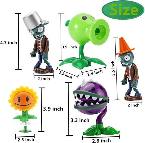 Miniatura 2 de JHESAO Juego de 22 figuras de acción de plantas y zombis, juego de juguetes de PVZ, serie 1, 2, grandes regalos para niños y fanáticos, cumpleaños