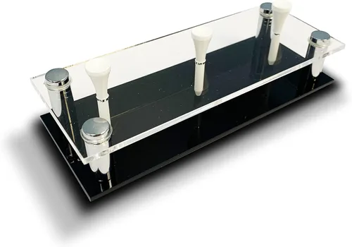 Miniatura 3 de USA Company - Soporte de exhibición acrílico para pelotas de golf Capacidad para 3 pelotas de golf Acrílico y metal 3 camisetas de golf
