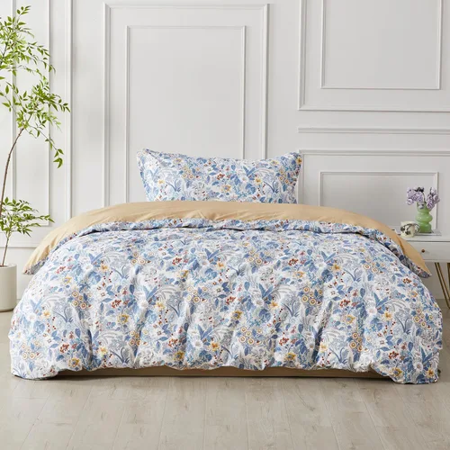 Miniatura 18 de SAPHREAS Juego de Funda de Edredón de Flores Rosas 2 piezas Algodón Estilo Jardín Campanilla Floral Ropa de Cama Juego de Funda de Edredón 100%