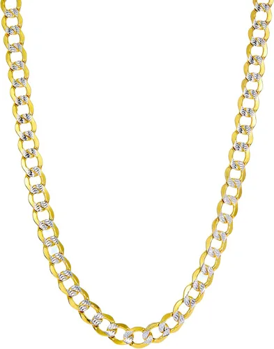 Miniatura 8 de 14k REAL Yellow/Two Tone Gold Bevelled Hollow 11mm, 9mm, 6.5mm, 5mm, 4.5mm, 3.5mm, 2.5mm, 2mm Cuban Curb Chain Necklace/Bracelet with Lobster Claw
