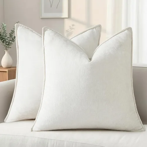 Miniatura 11 de decorUhome - Fundas de Cojín para Sofá 16x16 pulgadas Set de 2, Decorativas Suaves Euro Neutras de Felpilla con Diseño Elegante, Aqua Haze