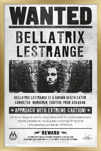 Miniatura 9 de Trends International El mundo mágico: Harry Potter - Póster de Bellatrix Wanted, 14.725" x 22.375", versión con marco de madera tipo granero