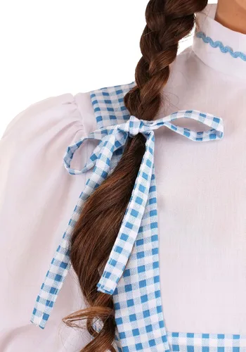 Miniatura 5 de Women's Kansas Girl Costume with Gingham Dress, Blouse, and Hair Ribbons - Classic Storybook Character Look