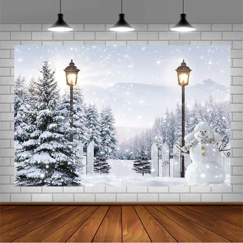 Miniatura 3 de AIBIIN Telón de fondo de Navidad de bosque de nieve de invierno de 7 x 5 pies para fotografía, escena de invierno, decoración de fiesta del país