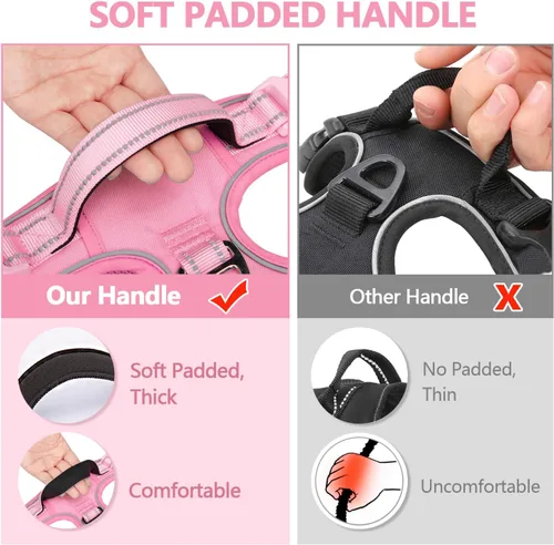 Miniatura 2 de PoyPet - Arnés para perro sin tirones, chaleco reflectante ajustable para mascotas con asa acolchada de fácil control para perros pequeños, medianos