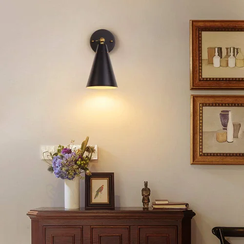Miniatura 8 de MWZ Modernos apliques de pared negros de iluminación, paquete de 2 lámparas rústicas doradas, estilo casa de campo, acabado de bronce, luces