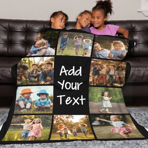Miniatura 4 de Manta personalizada con fotos y texto para mamá, papá, bebé, familia, amigos, manta personalizada para cumpleaños, Navidad, para mujeres, hermana