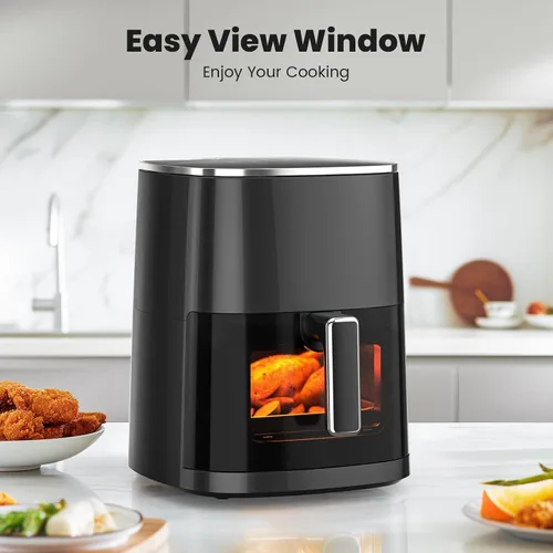 Miniatura 7 de Freidora de aire Sweetcrispy con ventana cuadrada, freidora de aire 12 en 1, 6 QT, asar, recalentar, deshidratar, hornear, cocinar al vapor con 204C
