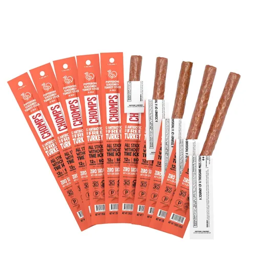 Miniatura 10 de Chomps Paquete de 10 palitos originales de carne seca de pavo, Keto, Paleo, bajos en carbohidratos, aprobados por Whole30, 0.44 oz de proteína