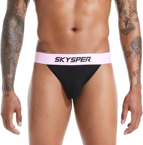 Miniatura 24 de SKYSPER Jock Strap Athletic Supporter para hombres Sexy Jockstrap Ropa interior masculina