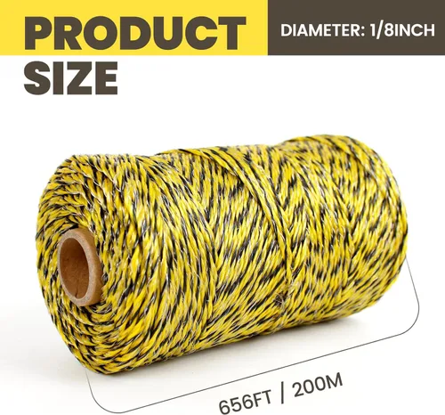 Miniatura 2 de MERIANE Alambre eléctrico para valla de 1/8 pulgadas, 656 pies/656.2 ft, resistente al desgaste UV, resistente a la corrosión, 6 hilos de acero