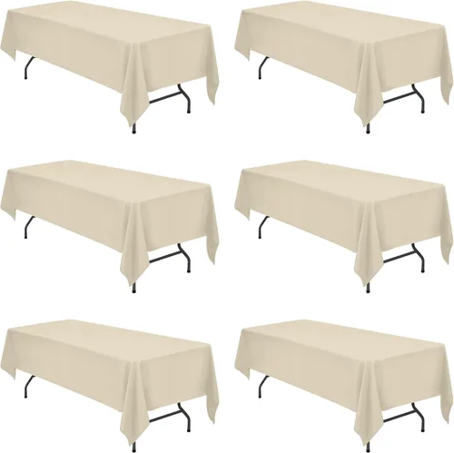 Miniatura 116 de BRILLMAX 6 Pack de Manteles Azul Marino para Mesas Rectangulares de 8 Pies 90 x 156 Pulgadas - 8 pies Mantel Rectangular a Granel de Lino