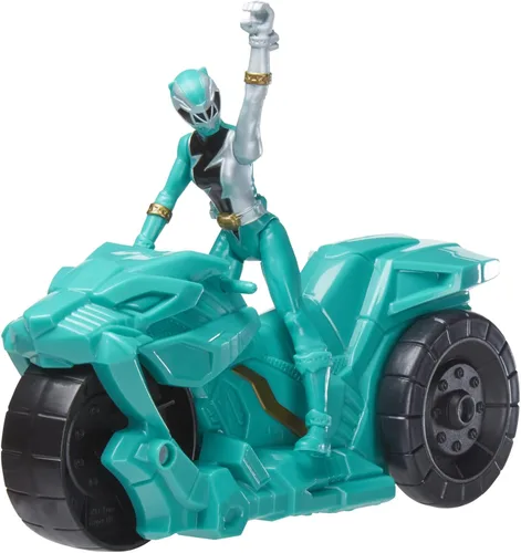 Miniatura 3 de Power Rangers Dino Fury Rip N Go Sabertooth Battle Rider and Dino Fury Green Ranger - Figura de acción y vehículo de 6 pulgadas, juguetes para niños