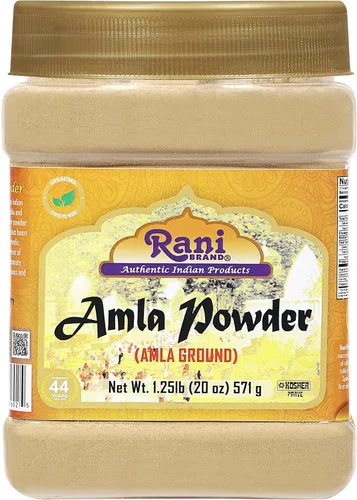 Rani Amla Polvo (grosella espinosa india) 20 onzas (1.25 libras) 20.14 oz tarro de PET ~ Todo natural | Sin color | Apto para gluten | Vegano | Sin