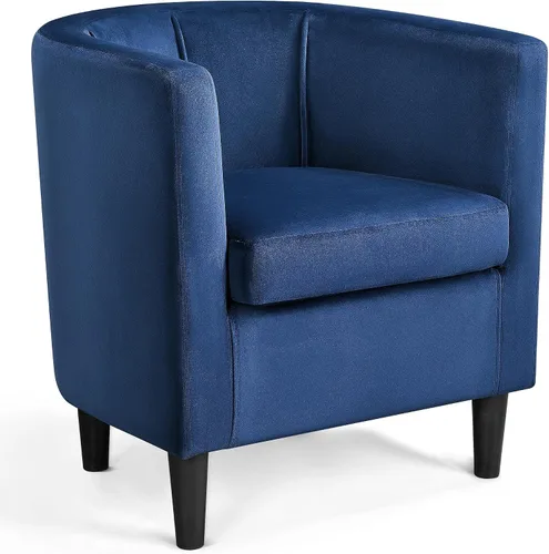 Miniatura 12 de Topeakmart Silla de club de terciopelo, estilo elegante, sillón tapizado para sala de estar, recepción, dormitorio, gris