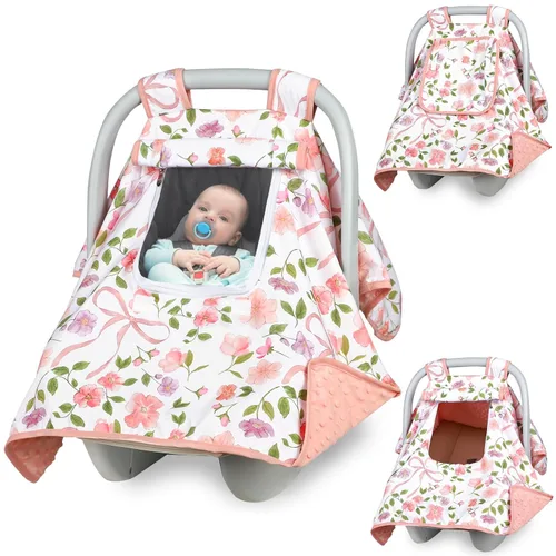 Miniatura 10 de Funda de Asiento de Coche para Niño, Funda de Asiento de Coche de Bebé de Invierno, Toldo de Asiento de Coche Acogedor y Cálido con Ventanas