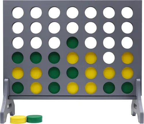 Miniatura 87 de Juego gigante 4 en una fila para familia y adultos – Tailgating Pros Jumbo de madera gris cuatro en una fila juego de patio para interiores