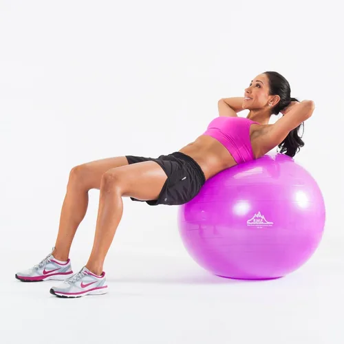 Miniatura 7 de Black Mountain Products Bola de yoga de estabilidad para ejercicio, bomba de pie, tapón de bola, extractor de enchufe, capacidad de peso estática