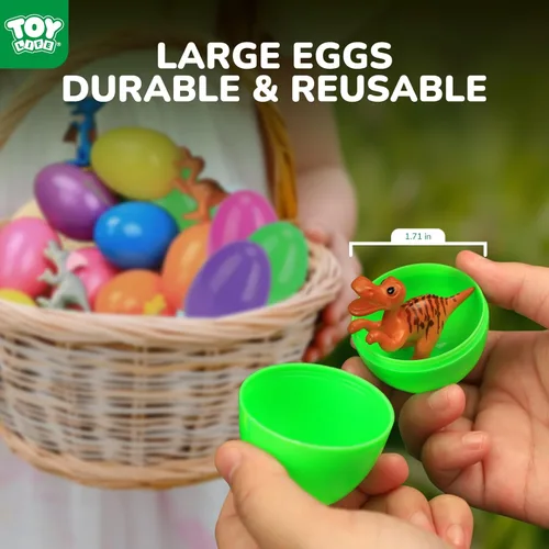 Miniatura 2 de TOY Life 30 paquetes de huevos de Pascua rellenos con dinosaurio, recuerdos de fiesta de Pascua y rellenos de cesta a granel para niños, huevos