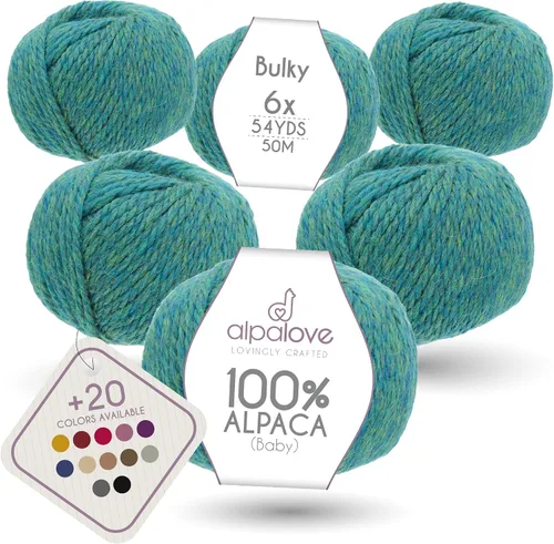 Miniatura 9 de Set de Lana Abultada (6 x 50 g) Súper Suave de Alpaca Bebé para Tejer Antracita 300 Metros