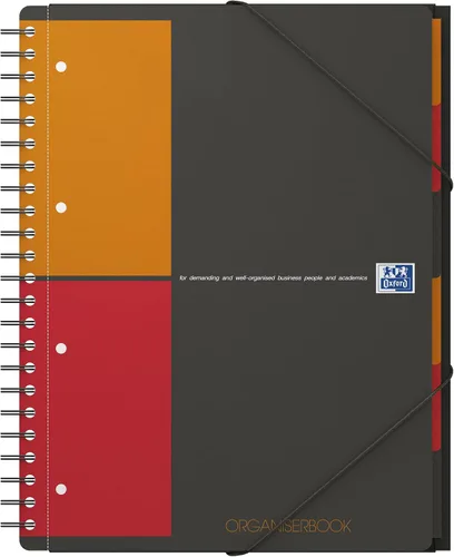 Miniatura 14 de OXFORD 100104329 Activebook International A4 + a cuadros con índice indexable y bolsillo para documentos, bloque de cuaderno en espiral gris, una