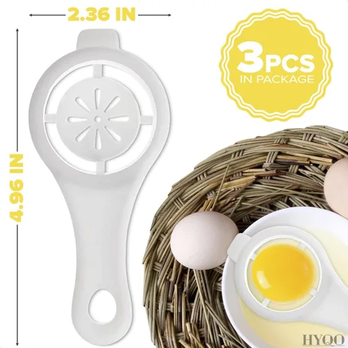 Miniatura 2 de Separador de huevos para huevos crudos, herramienta separadora de yema de huevo con diseño de cuenco colgante para menos desorden, cuenco