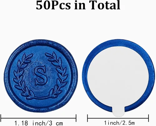 Miniatura 2 de 100 calcomanías adhesivas de cera con letra S, hechas a mano, sin necesidad de sellar, rasgar y usar calcomanías de cera para invitaciones de boda