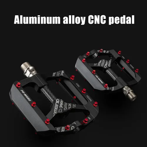 Miniatura 2 de Pedales de bicicleta de montaña Tubo de eje de fibra de carbono Pedales de bicicleta de aluminio 2 rodamientos ligeros ahorro de mano de obra
