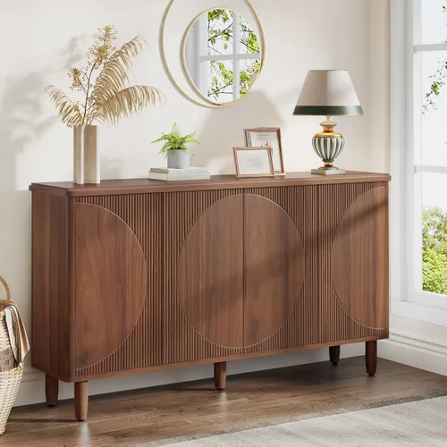 Miniatura 3 de Tribesigns Aparador de buffet con almacenamiento, armario de almacenamiento moderno, mesa de buffet con puertas para sala de estar, cocina, comedor
