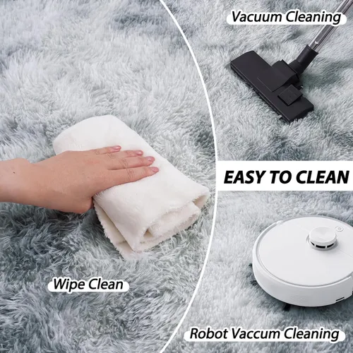 Miniatura 68 de Alfombras de área de 8x10 para sala de estar, alfombra shaggy grande ultra suave y esponjosa para dormitorio, alfombras de felpa mullida Blanco crema