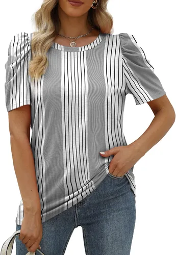 Miniatura 2 de Camisetas de verano para mujer, estilo casual, holgadas, color negro, de manga corta