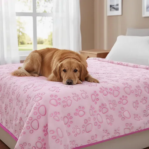 Miniatura 27 de Manta para perros rellena premium suave, con impresión de huella de pata gris de franela, 43 * 66 pulgadas, manta autocalentable para gatos