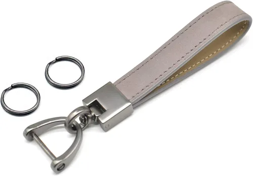 MECHCOS Llaveros para llavero de coche de cuero genuino con anillo en D para hombres y mujeres con destornillador, llaveros y giro giratorio de 360
