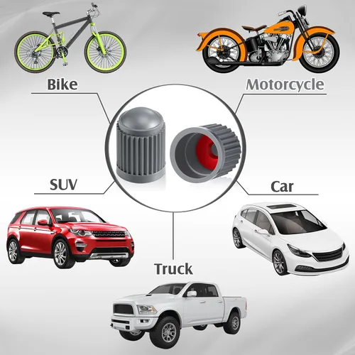 Miniatura 39 de Outus 20 tapas de vástago de válvula de neumático, tapas universales de plástico para vástagos de válvula de automóvil, bicicletas, automóviles