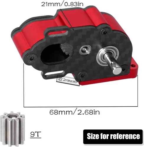 Miniatura 7 de Caja de cambios de transmisión central Actualizaciones Parte para 1/10 RC Crawler car Axial SCX10 SCX10 ii 90047 Wraith, caja de cambios de Rojo
