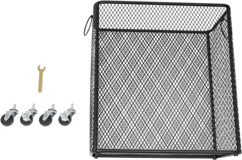 Miniatura 7 de Cesta de lavandería con ruedas, cestas grandes para ropa sucia, carrito de almacenamiento apilable con asas, organizador de alambre extraíble