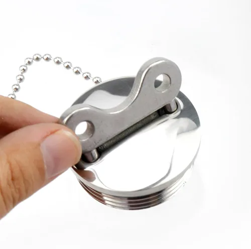 Miniatura 9 de Tapa de tanque de combustible para barco, cubierta de combustible marino con cadena y llave, tapa de repuesto para llenado de cubierta de acero