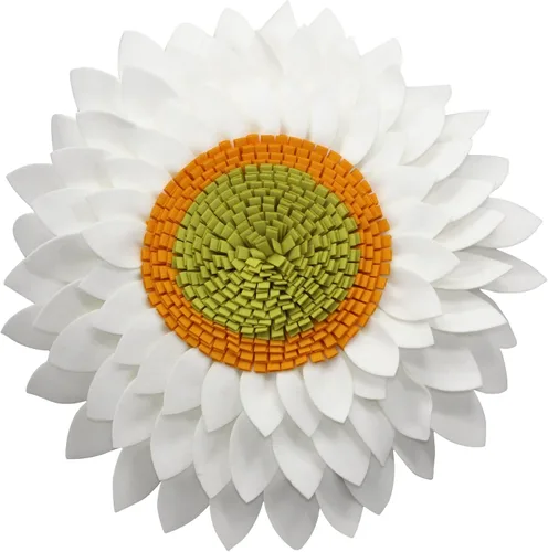 Miniatura 16 de Almohada de flores – Almohadas decorativas de girasol – Almohada redonda de margaritas de flores 3D – Almohada redonda de acento de girasol – Soleado