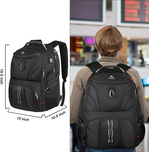 Miniatura 8 de MATEIN Mochila para hombre, mochila extra grande para laptop con puerto USB, mochilas de viaje para mujeres, bolsa antirrobo para computadora
