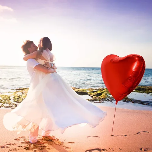 Miniatura 5 de Gejoy 4 globos grandes de papel de aluminio de corazón rojo de 32 pulgadas, globos en forma de corazón jumbo para el día de San Valentín, boda