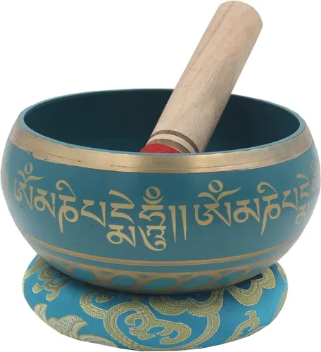 Miniatura 20 de DharmaObjectsGorgeous 8 Símbolos de la Suerte para meditación, Plato cantante / cojín / mazo, Negro, S