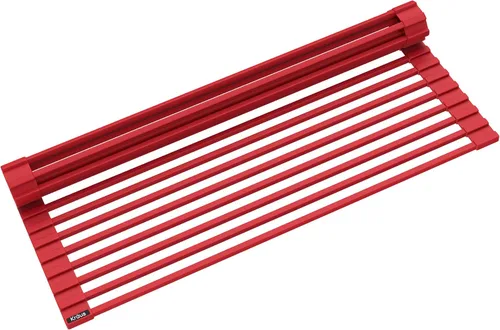 Miniatura 13 de Kraus Multiusos Escurreplatos Enrollable para Fregadero con Colador y Esterilla en Aqua, KRM-11AQ