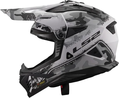 Miniatura 2 de LS2 Helmets Gate II - Casco integral para motocicleta MX Carabina Mate Gris/Negro