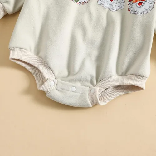 Miniatura 7 de Traje de Navidad para bebé recién nacido, con cuello redondo, manga larga, con burbujas, de gran