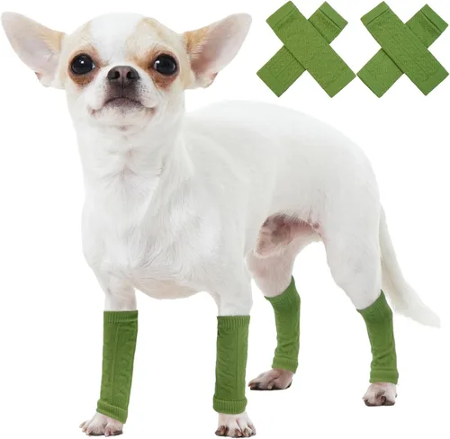 Miniatura 27 de ROZKITCH Manga de compresión para perro, 2 piezas de pierna delantera y 2 rodillas de pierna trasera, envoltura para codo de perro, protector