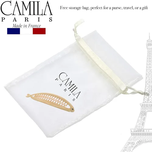 Miniatura 6 de Camila Paris CP3133 - Peine de pelo con clip de plátano francés de 4.5 pulgadas, para niñas, estilo clásico, flexible, para cola de caballo Beige